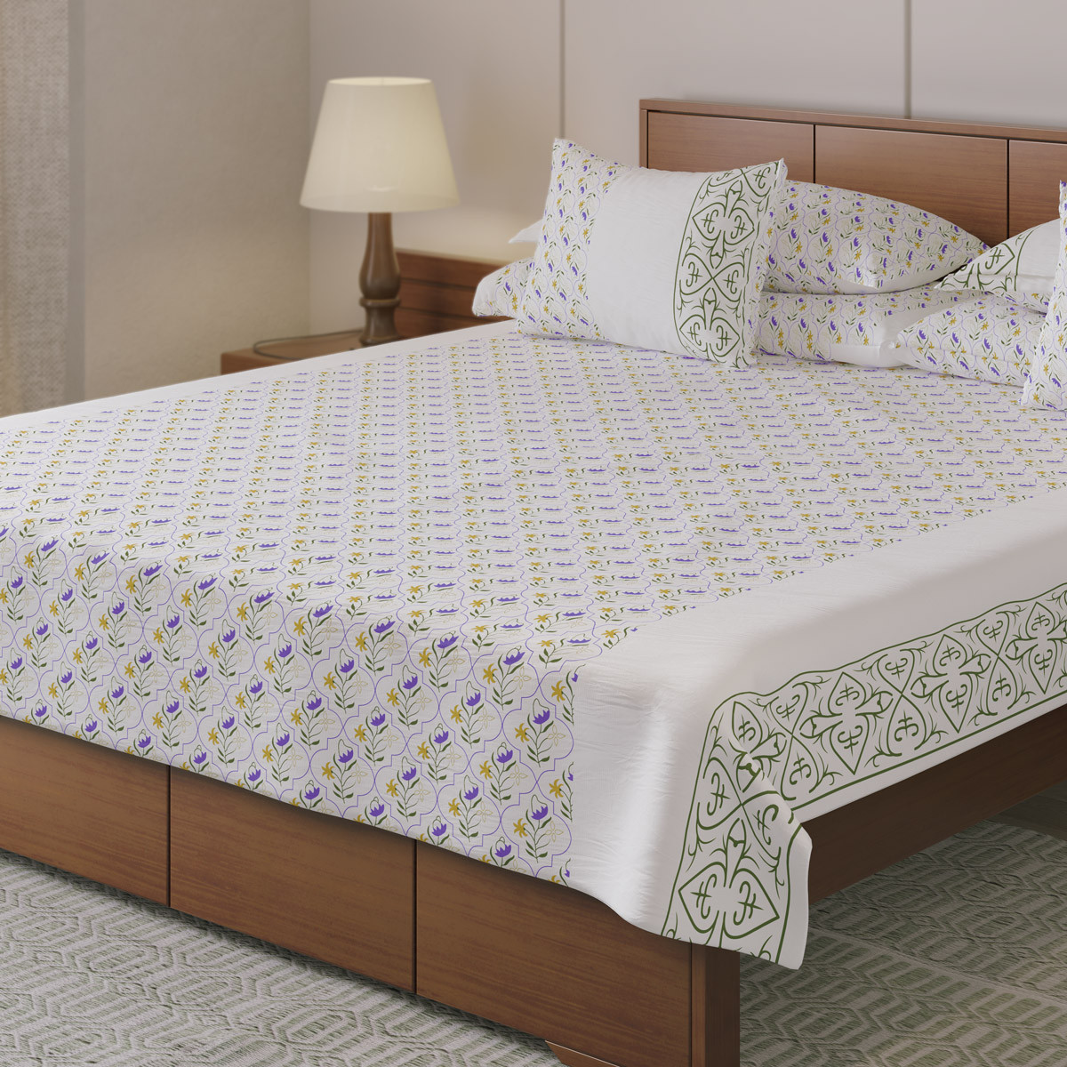 Bed Sheet- Salvia Regal Bed Sheet-306 (Salvia)