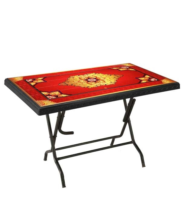 Deco Table 4 Seat S/L Print Maroon Black