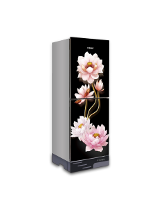 VISION Glass Door Refrigerator RE-142 Liter Lotus Flower Top Mount